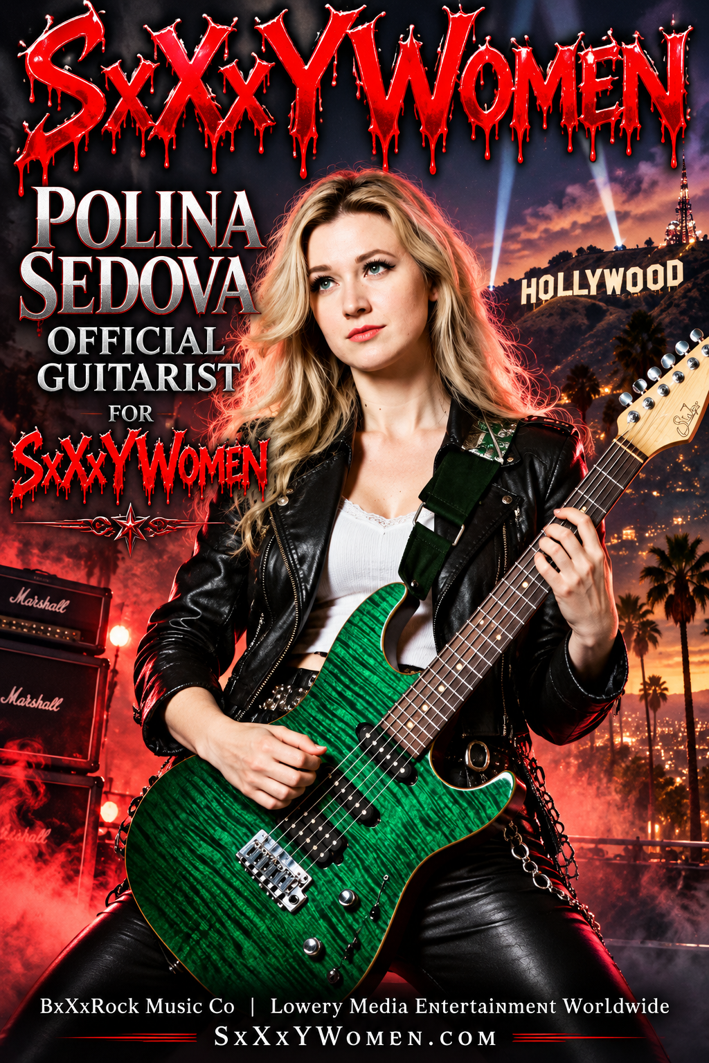 Polina Sedova — Official Guitarist for SxXxYWomen — BxXxRock Music Co / Lowery Media Entertainment Worldwide