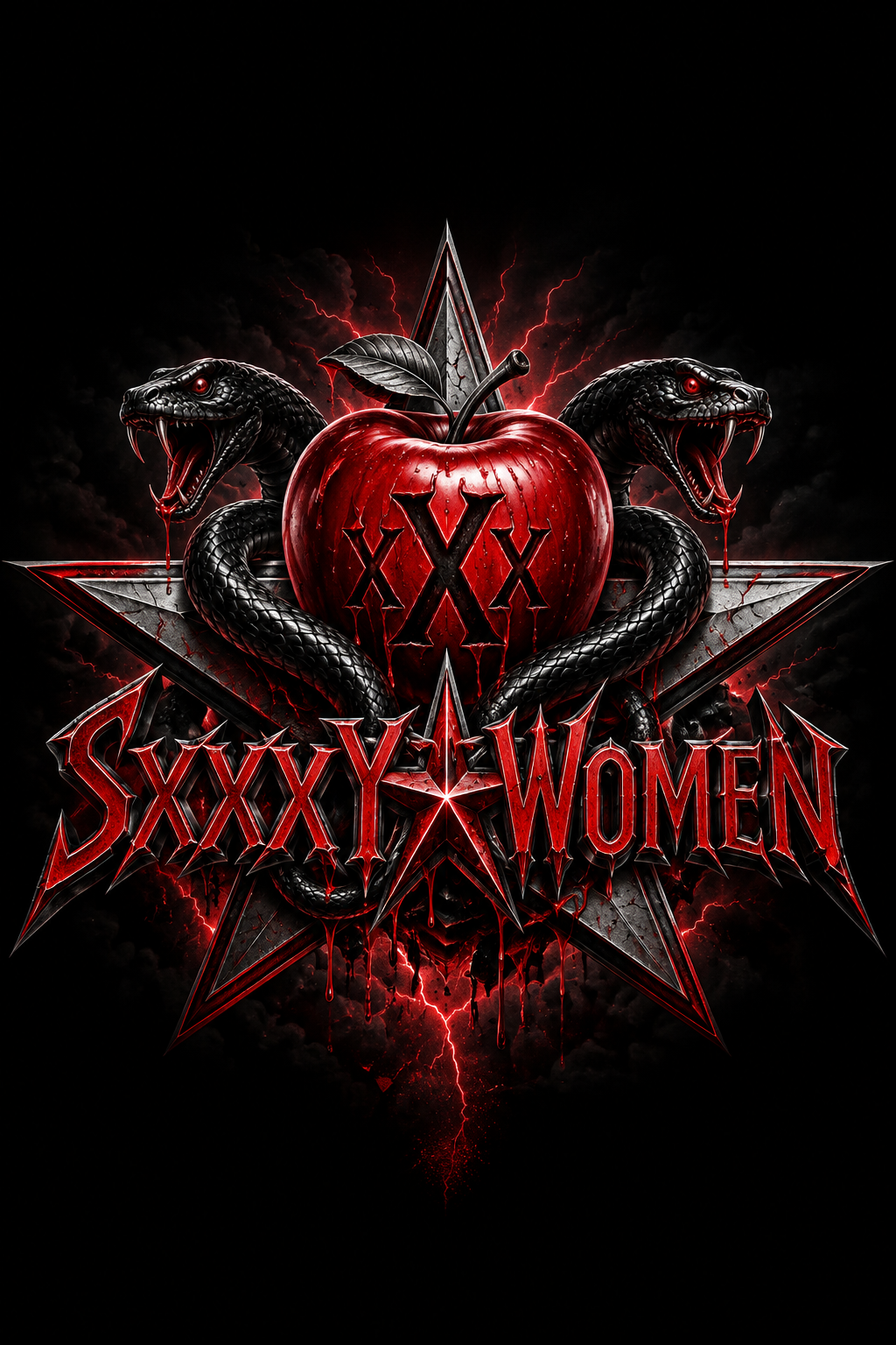 SxXxY Women — Red apple serpent star logo